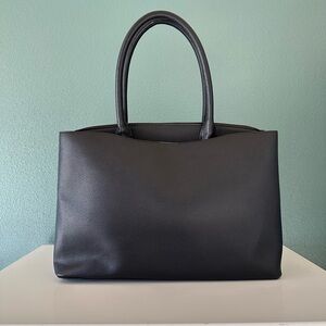 Elegant Black Vegan Leather Tote Bag